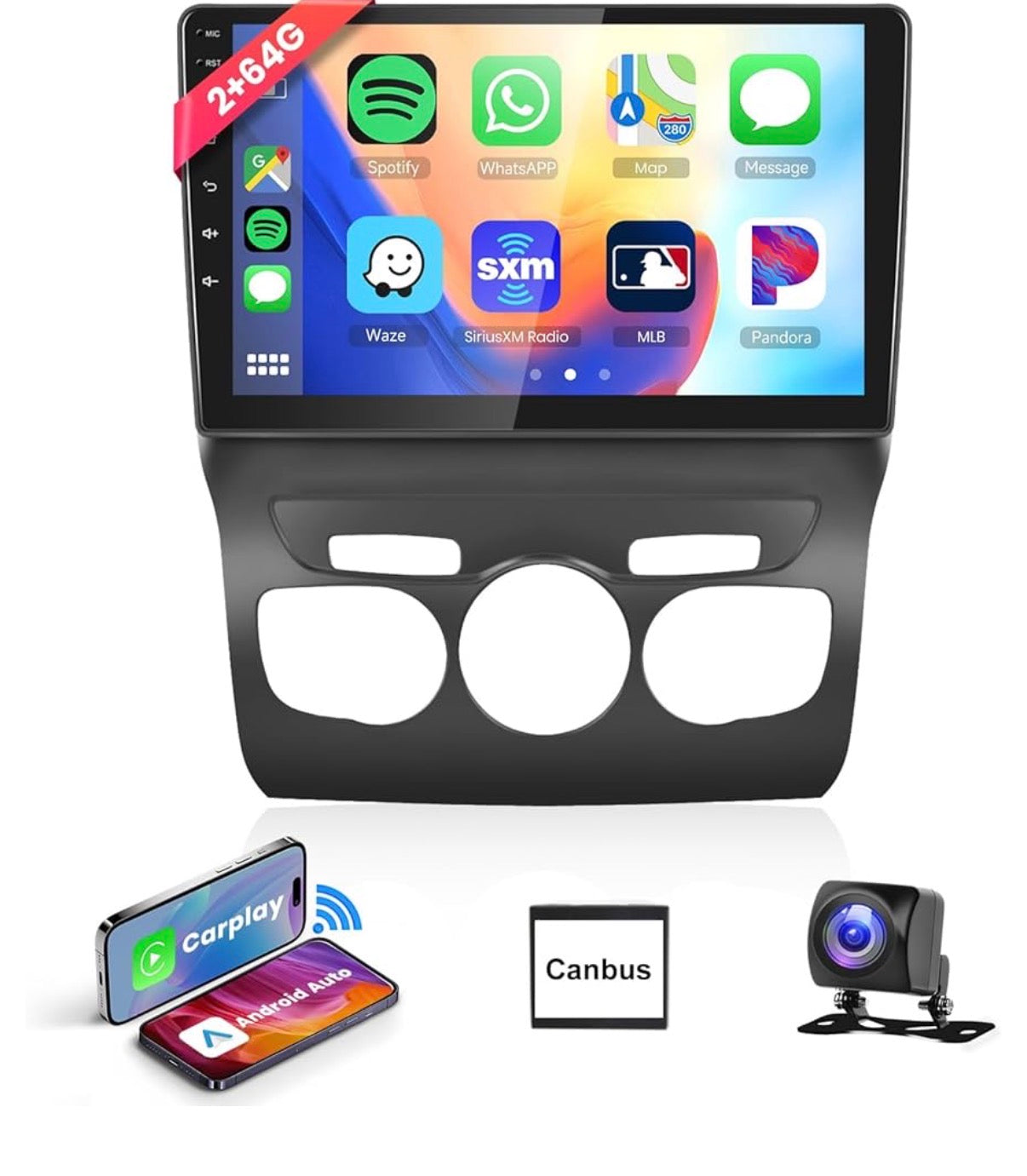 Autoradio Apple CarPlay sans fil pour Citroën C4 Phase 2 (2011-2018) - Écran tactile Android Auto GPS