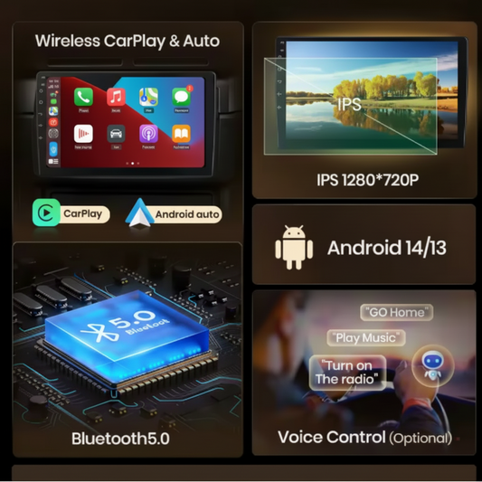 Autoradio Android CarPlay / Android Auto pour Renault Clio 3 – Écran Tactile GPS Bluetooth