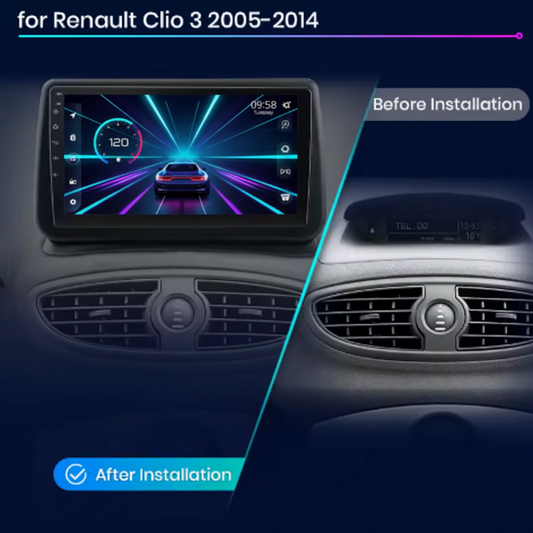 Autoradio Android CarPlay / Android Auto pour Renault Clio 3 – Écran Tactile GPS Bluetooth