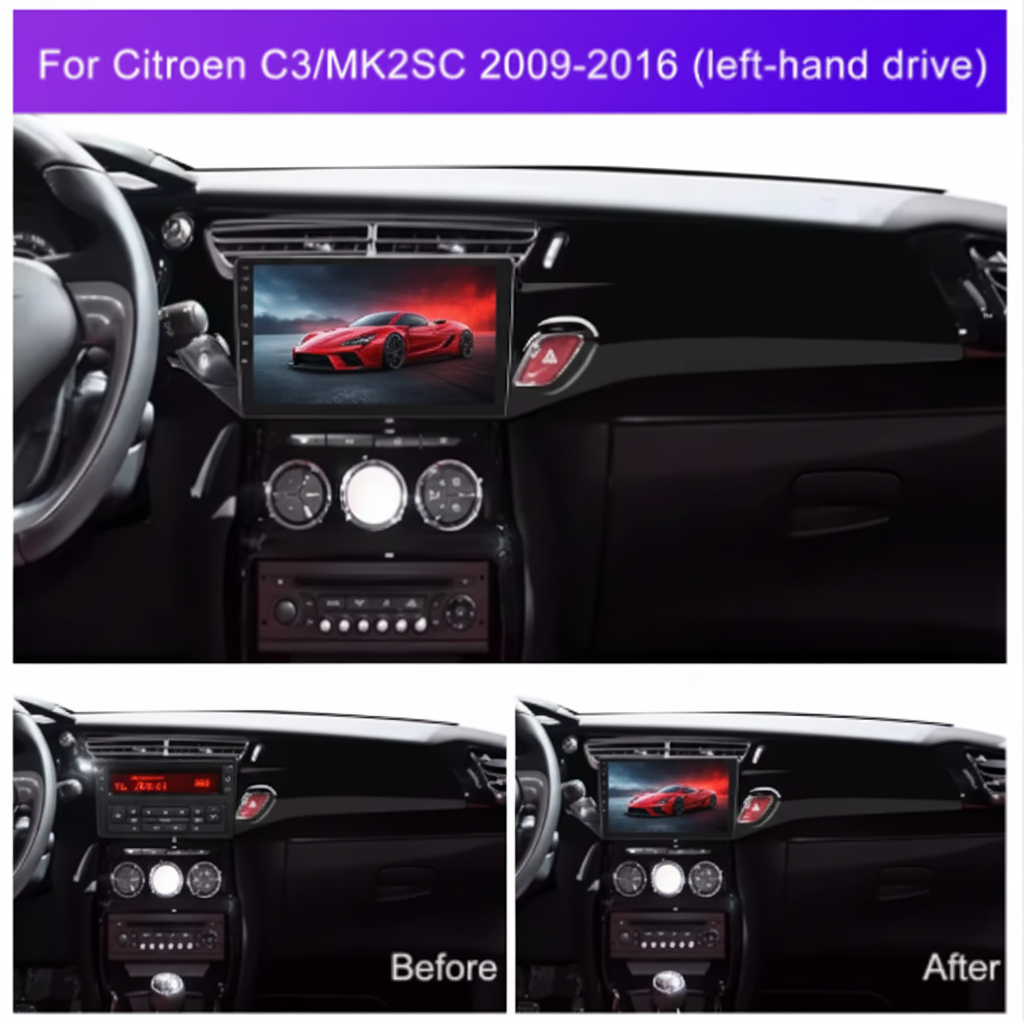Autoradio CarPlay Citroën C3 (2009-2016) – Écran Tactile 9” Android | GPS, Bluetooth, Android Auto